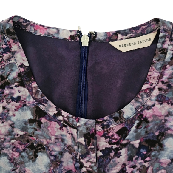 Rebecca Taylor 100% Silk Dress Sleeveless Abstract Multicolor Jewel Tones Fairy‎ - Picture 9 of 14